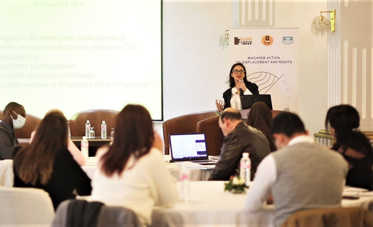 Olfa Arfaoui speaking at the Tunisian workshop(credit:La Fabrique/NCD)