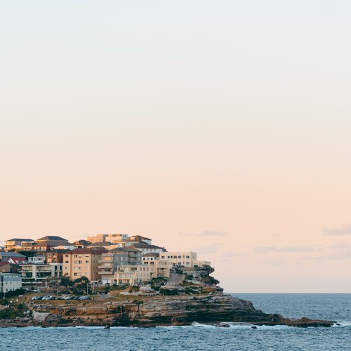 Buildings on mountain